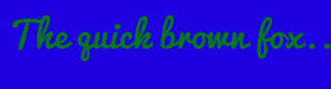 Image with Font Color 03761E and Background Color 1D00DD